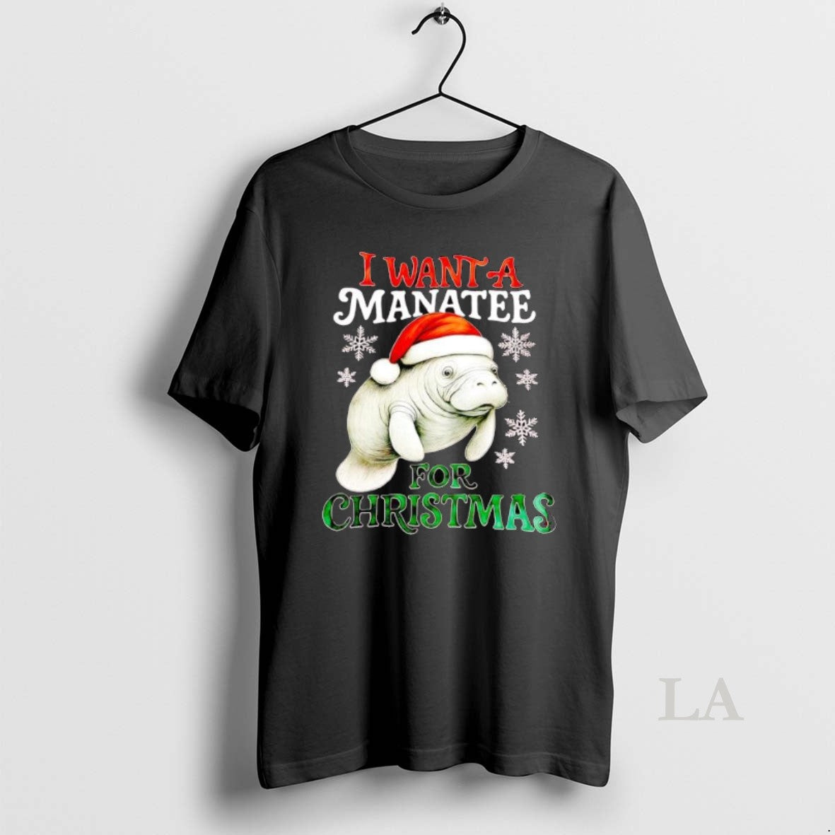 Original I Want A Manatee For Christmas - Adult & Kids T-Shirts, Sweatshirts & Hoodies apparel design preview 1