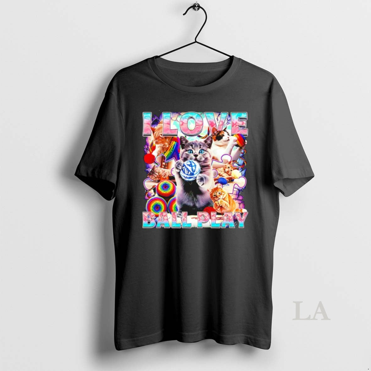 Original I Love Ball Play Cats Graphic - Adult & Kids T-Shirts, Sweatshirts & Hoodies apparel design preview 1