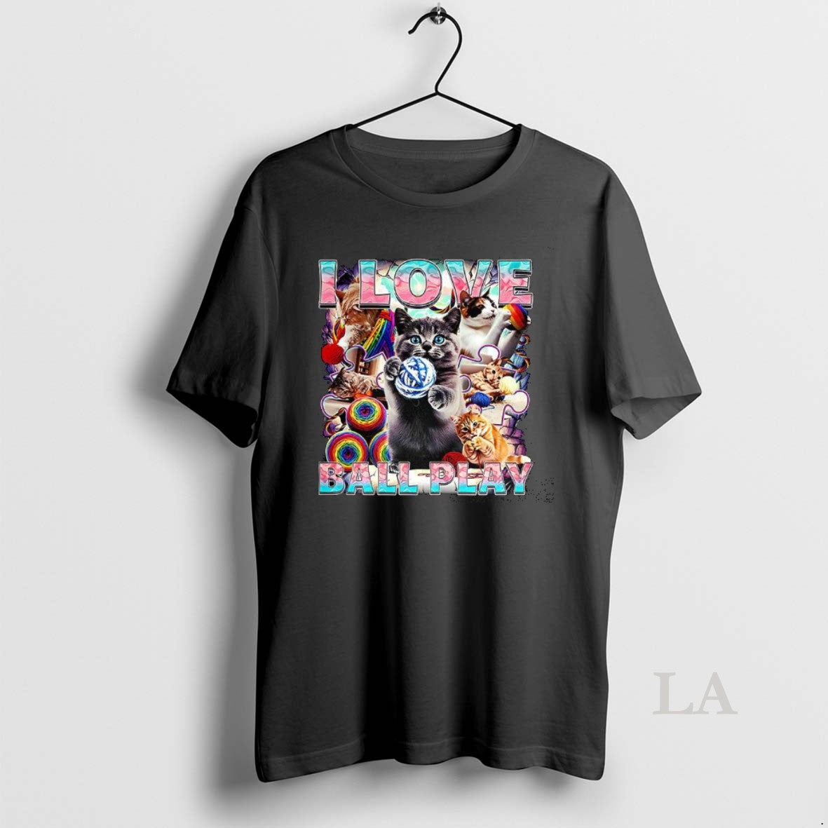 Original I Love Ball Play Cats Roll Of Wool - Adult & Kids T-Shirts, Sweatshirts & Hoodies apparel design preview 1