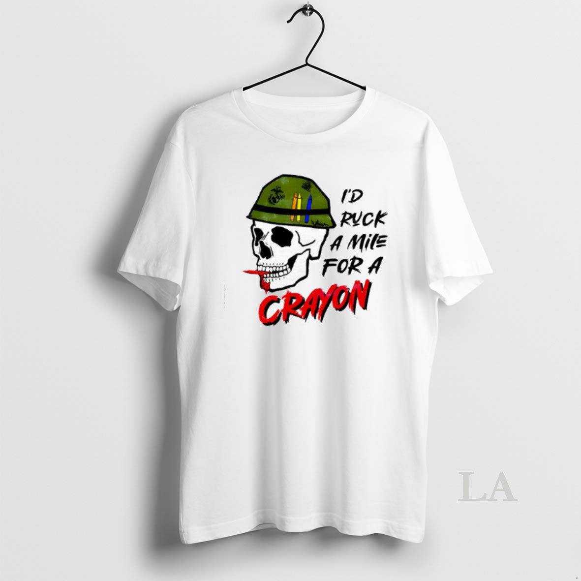 Original Id Ruck A Mile For Crayon Skull Military - Adult & Kids T-Shirts, Sweatshirts & Hoodies apparel design preview 1