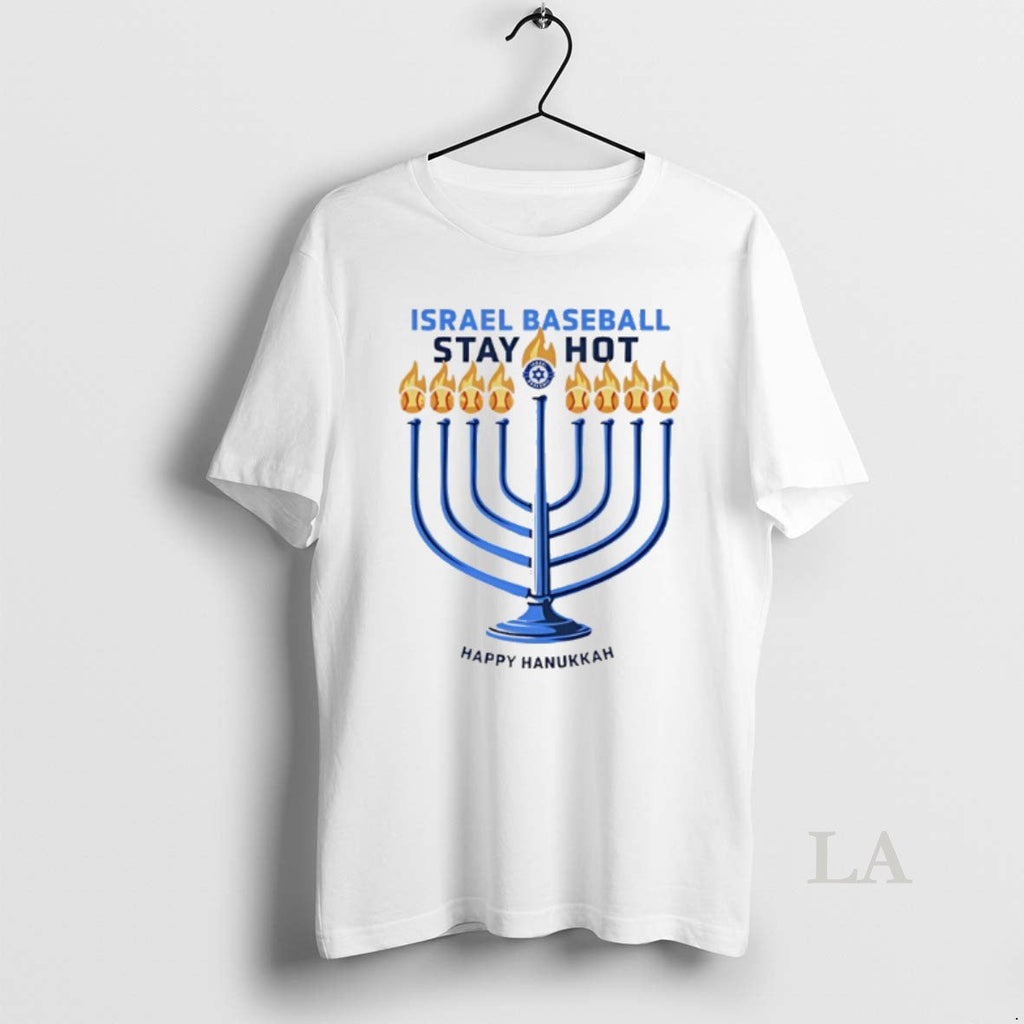 Original Israel Baseball Stay Hot Happy Hanukkah - Adult & Kids T-Shirts, Sweatshirts & Hoodies apparel design preview 1