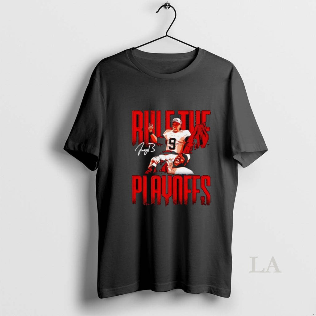 Original Joe Burrow Cincinnati Rule The Playoffs - Adult & Kids T-Shirts, Sweatshirts & Hoodies apparel design preview 1