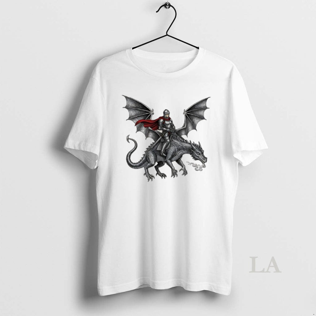 Original Knight Riding Dragon Art - Adult & Kids T-Shirts, Sweatshirts & Hoodies apparel design preview 1
