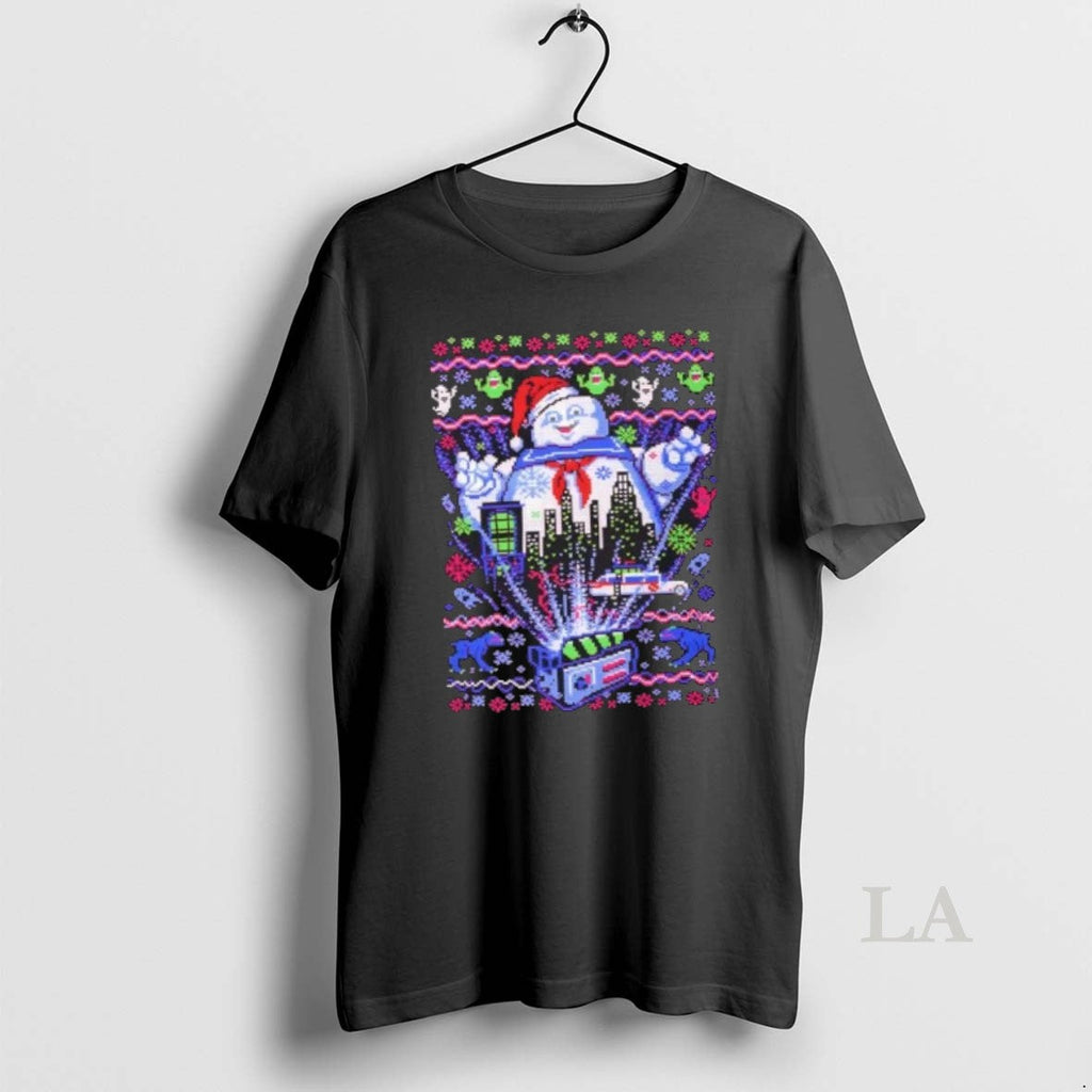Original Marshmallow Man Ugly Christmas Pixel Art - Adult & Kids T-Shirts, Sweatshirts & Hoodies apparel design preview 1