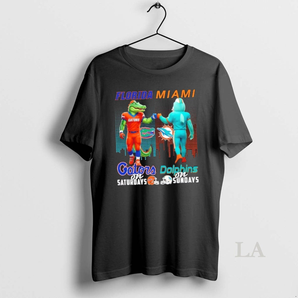 Original Mascots Florida Gators On Saturdays X Miami - Adult & Kids T-Shirts, Sweatshirts & Hoodies apparel design preview 1
