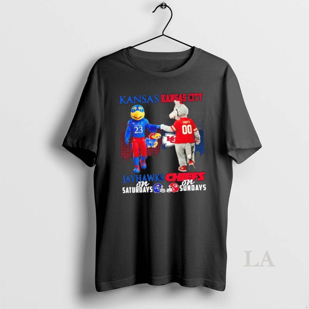 Original Mascots Kansas Jayhawks On Saturdays X City - Adult & Kids T-Shirts, Sweatshirts & Hoodies apparel design preview 1