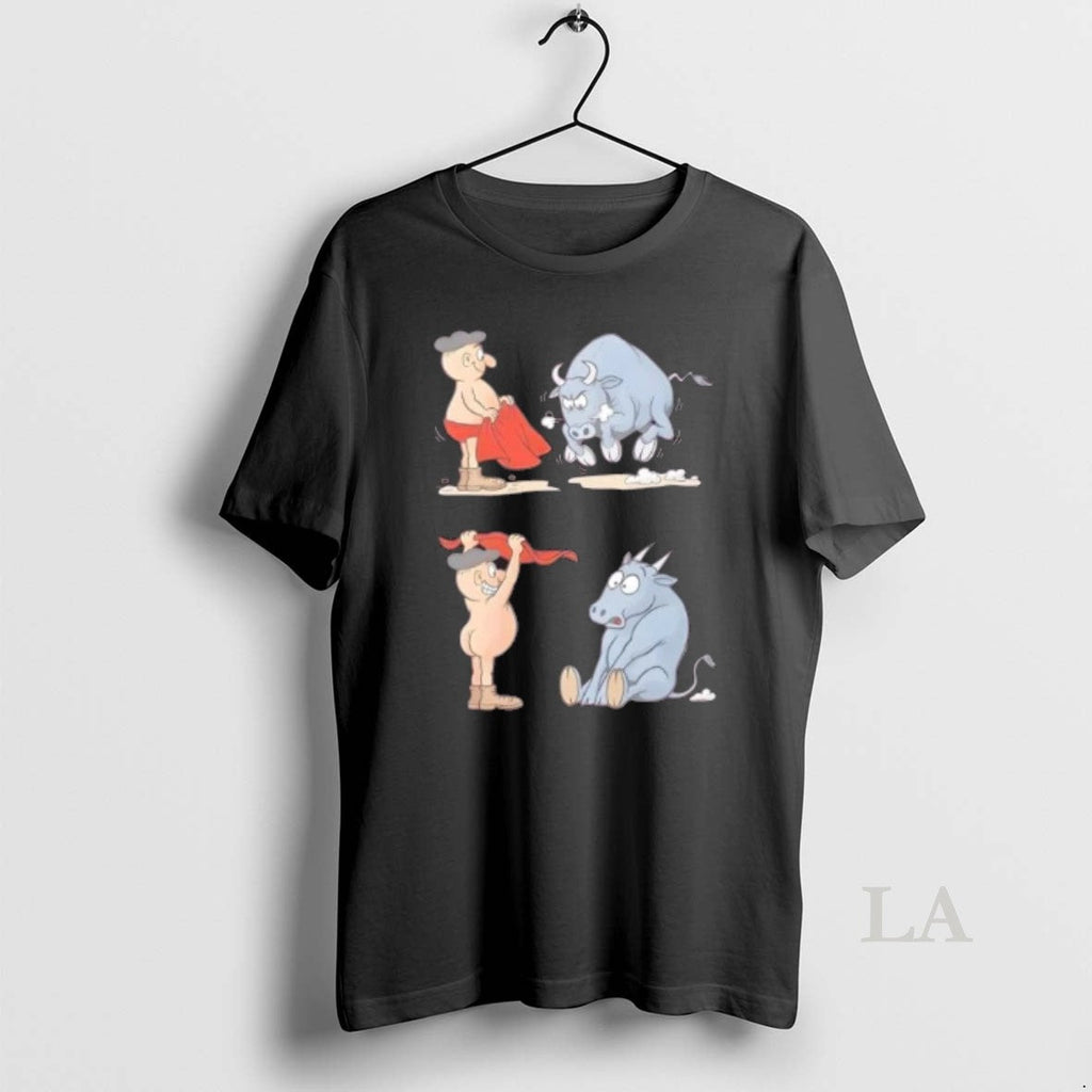 Original Matador Bullfighter Naked Gag Cartoon - Adult & Kids T-Shirts, Sweatshirts & Hoodies apparel design preview 1