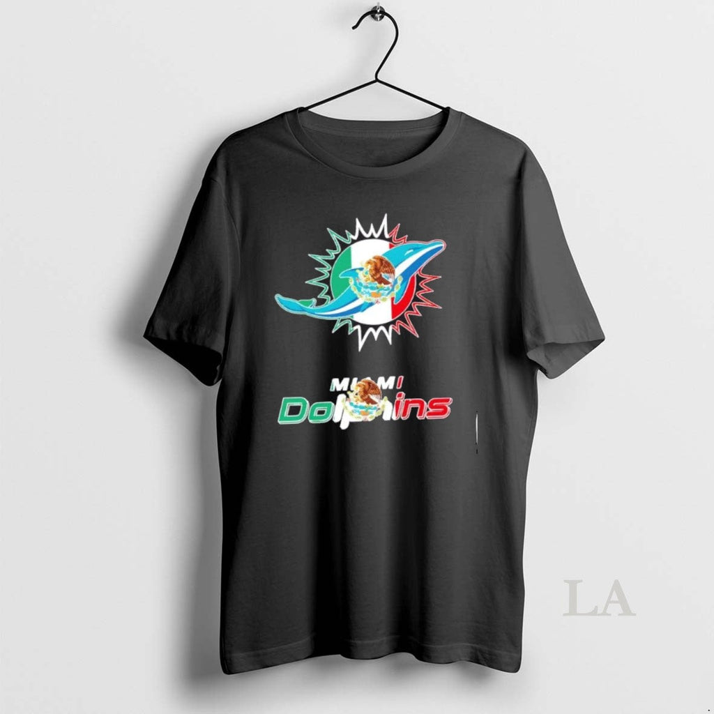 Original Miami Dolphins Football X Mexican Flag Logo - Adult & Kids T-Shirts, Sweatshirts & Hoodies apparel design preview 1
