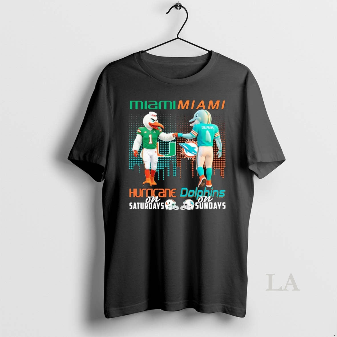 Original Miami Hurricane On Saturdays Dolphins - Adult & Kids T-Shirts, Sweatshirts & Hoodies apparel design preview 1