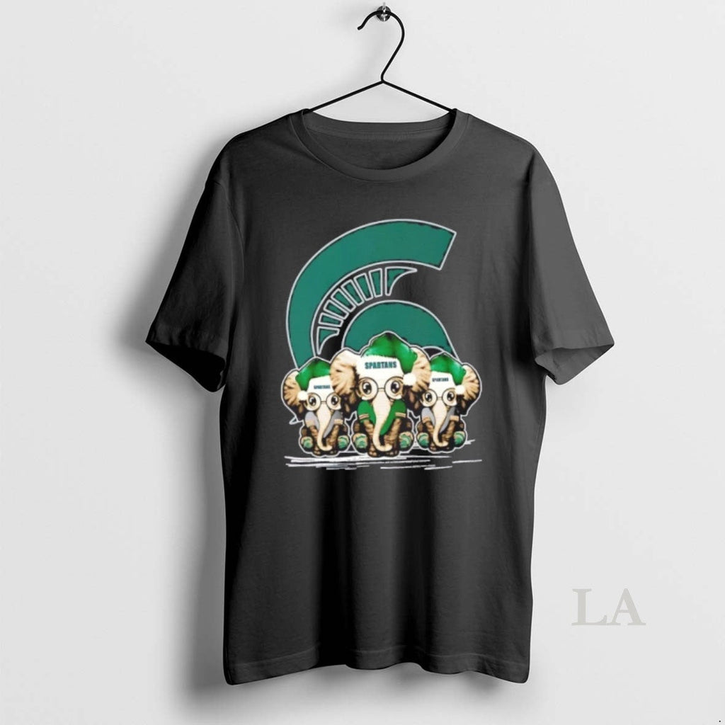 Original Michigan State Spartans X Elephants Santa - Adult & Kids T-Shirts, Sweatshirts & Hoodies apparel design preview 1