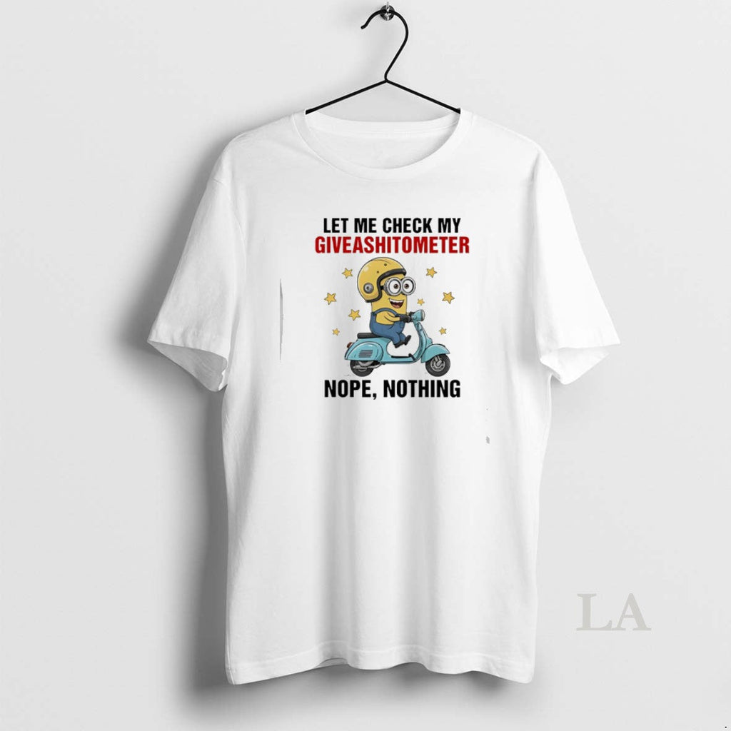 Original Minion Let Me Check My Giveashitometer Nope - Adult & Kids T-Shirts, Sweatshirts & Hoodies apparel design preview 1