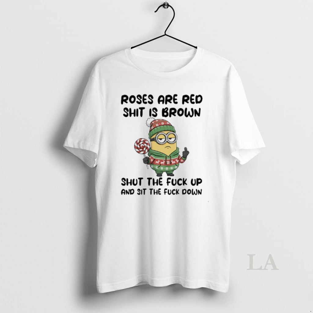 Original Minion Middle Finger Roses Are Red Shit Is - Adult & Kids T-Shirts, Sweatshirts & Hoodies apparel design preview 1