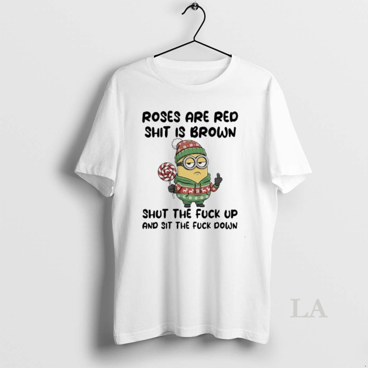 Original Minion Middle Finger Roses Are Red Shit Is - Adult & Kids T-Shirts, Sweatshirts & Hoodies apparel design preview 1