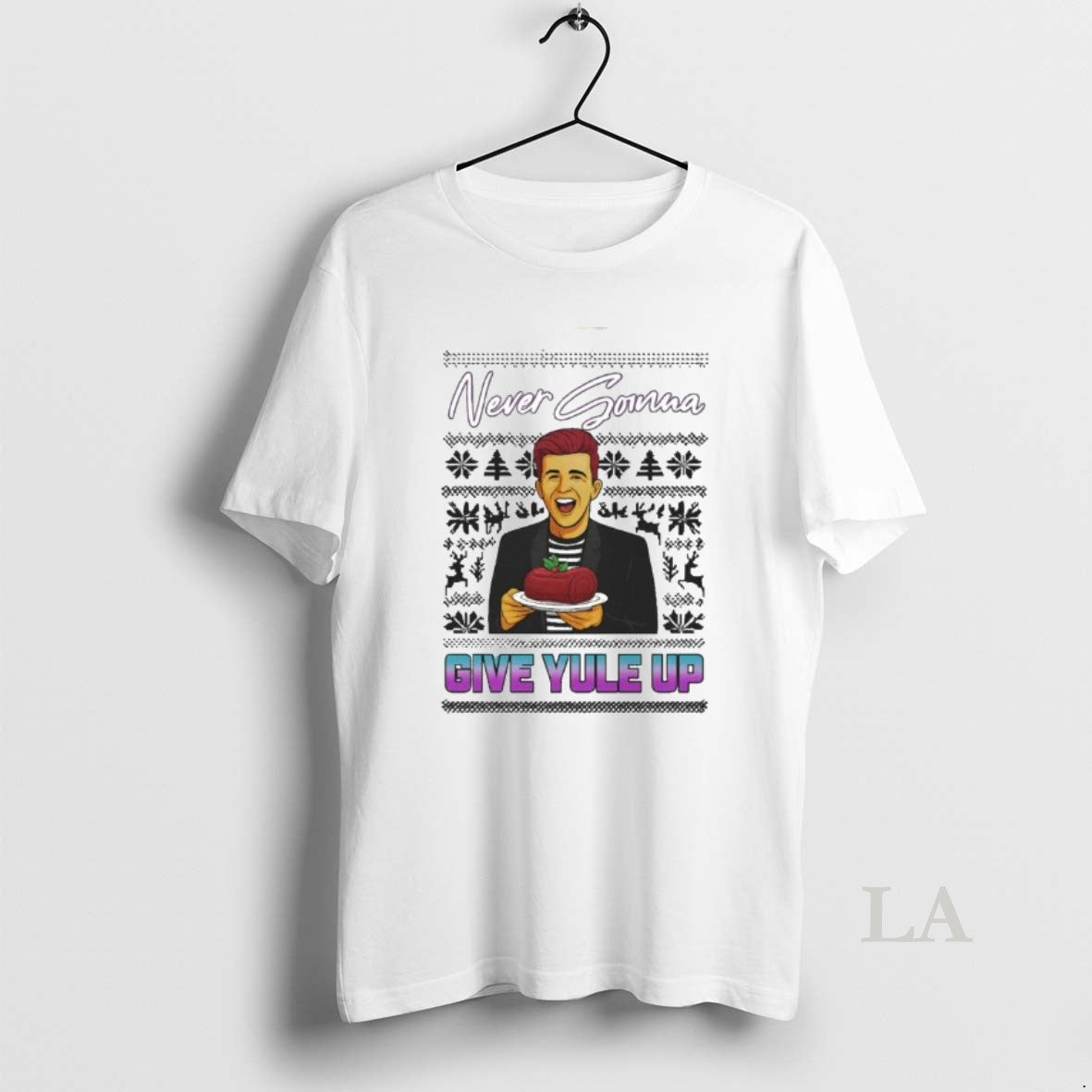 Original Never Gonna Give Yule Up Rick Astley Ugly - Adult & Kids T-Shirts, Sweatshirts & Hoodies apparel design preview 1