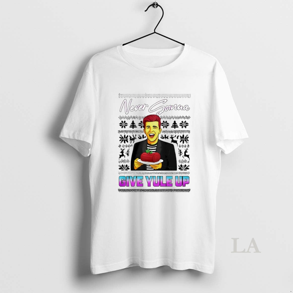 Original Never Gonna Give Yule Up Rick Astley Ugly - Adult & Kids T-Shirts, Sweatshirts & Hoodies apparel design preview 1