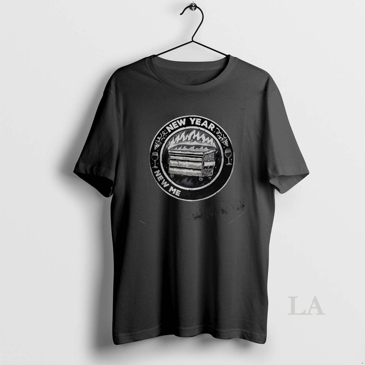 Original New Year Mental Battles Burning Trash Can - Adult & Kids T-Shirts, Sweatshirts & Hoodies apparel design preview 1