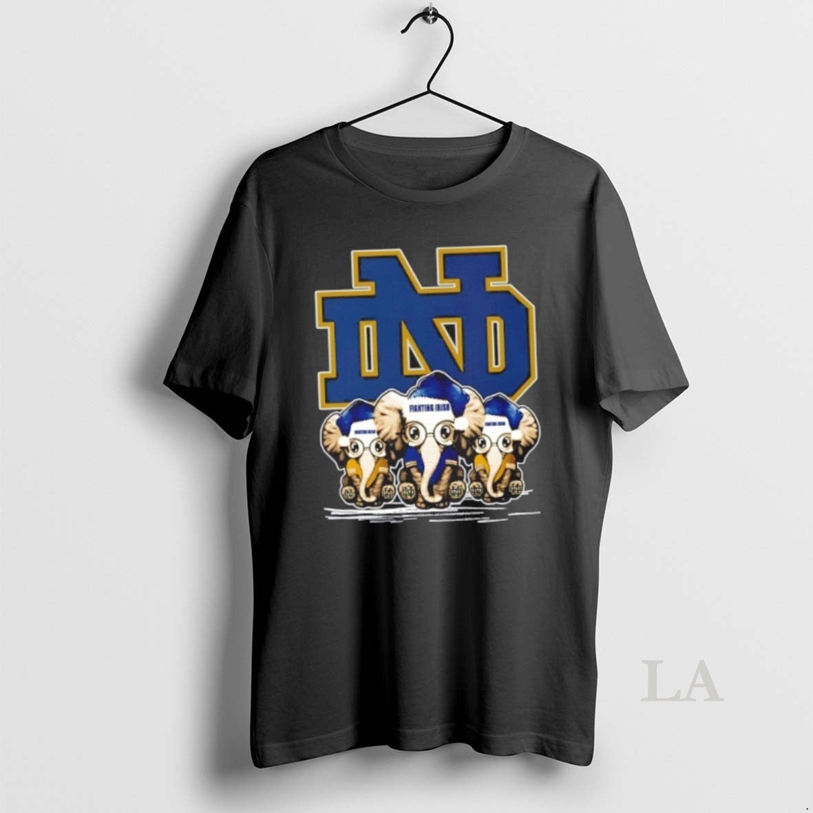 Original Notre Dame Fighting Irish X Elephants Santa - Adult & Kids T-Shirts, Sweatshirts & Hoodies apparel design preview 1