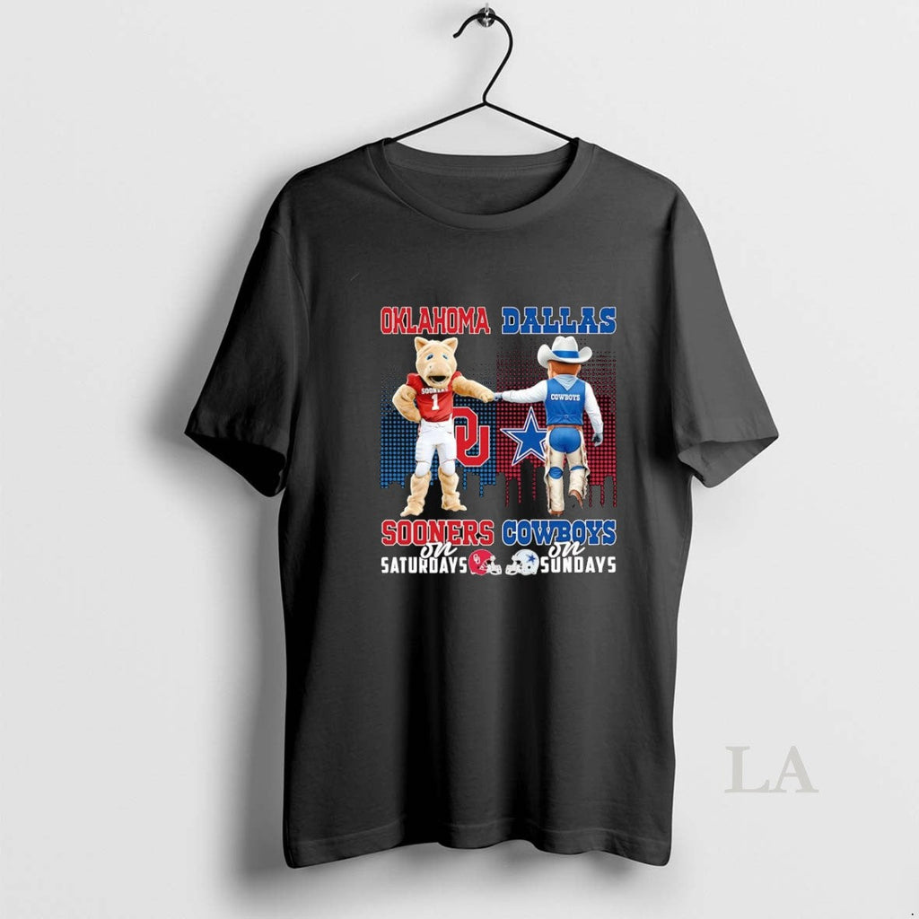 Original Oklahoma Sooners On Saturdays Dallas Cowboys - Adult & Kids T-Shirts, Sweatshirts & Hoodies apparel design preview 1