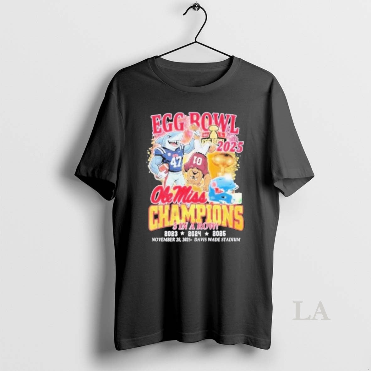 Original Ole Miss Mascot Beat Msu 3 In A Row Egg Bowl - Adult & Kids T-Shirts, Sweatshirts & Hoodies apparel design preview 1