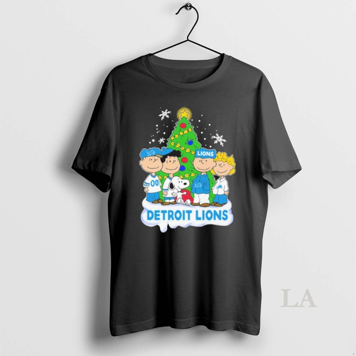 Original Peanuts Detroit Lions Christmas - Adult & Kids T-Shirts, Sweatshirts & Hoodies apparel design preview 1