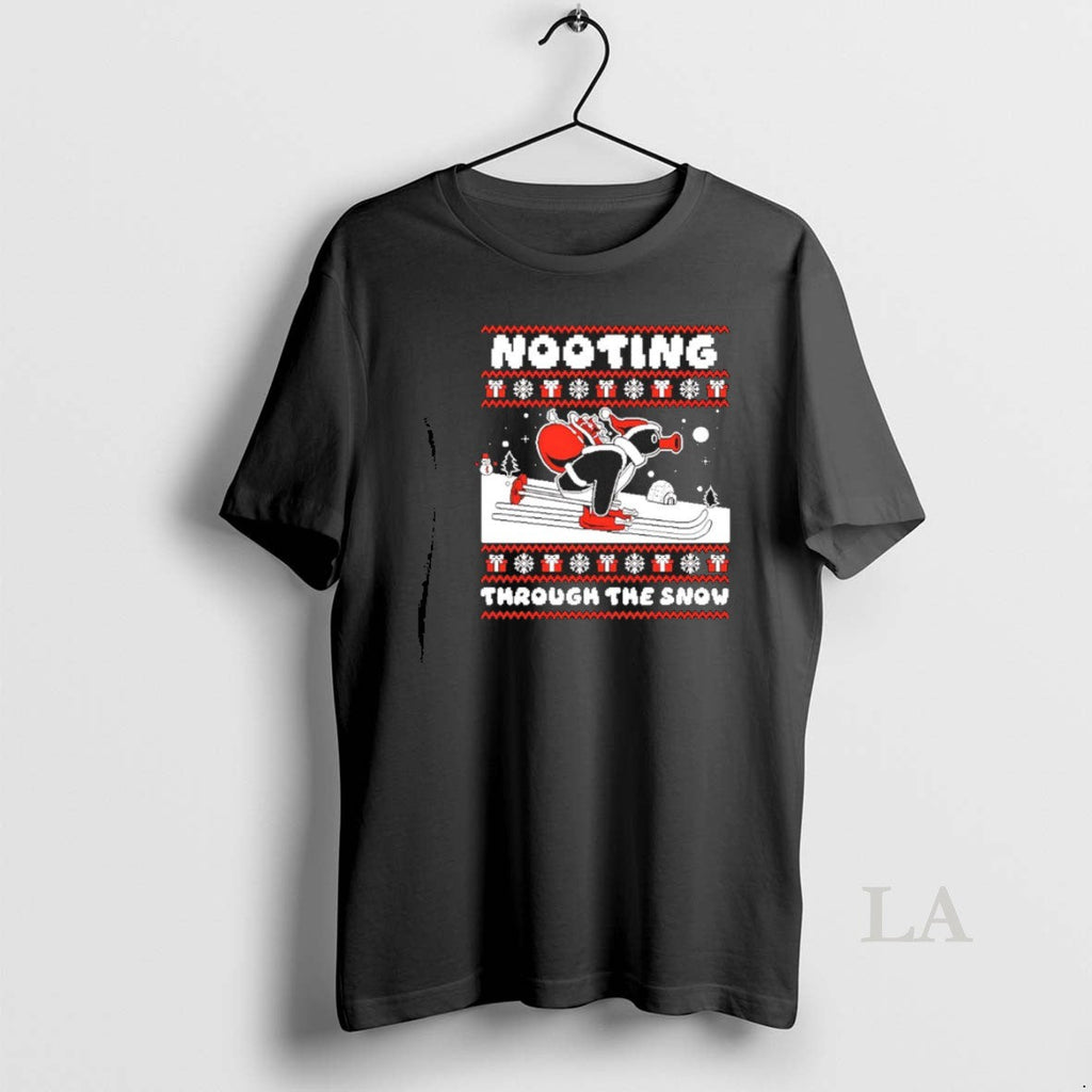 Original Pingu Nooting Through The Snow Christmas - Adult & Kids T-Shirts, Sweatshirts & Hoodies apparel design preview 1