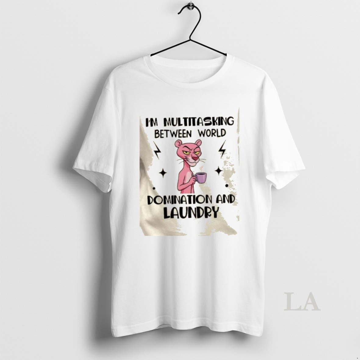 Original Pink Panther Im Multitasking Between World - Adult & Kids T-Shirts, Sweatshirts & Hoodies apparel design preview 1