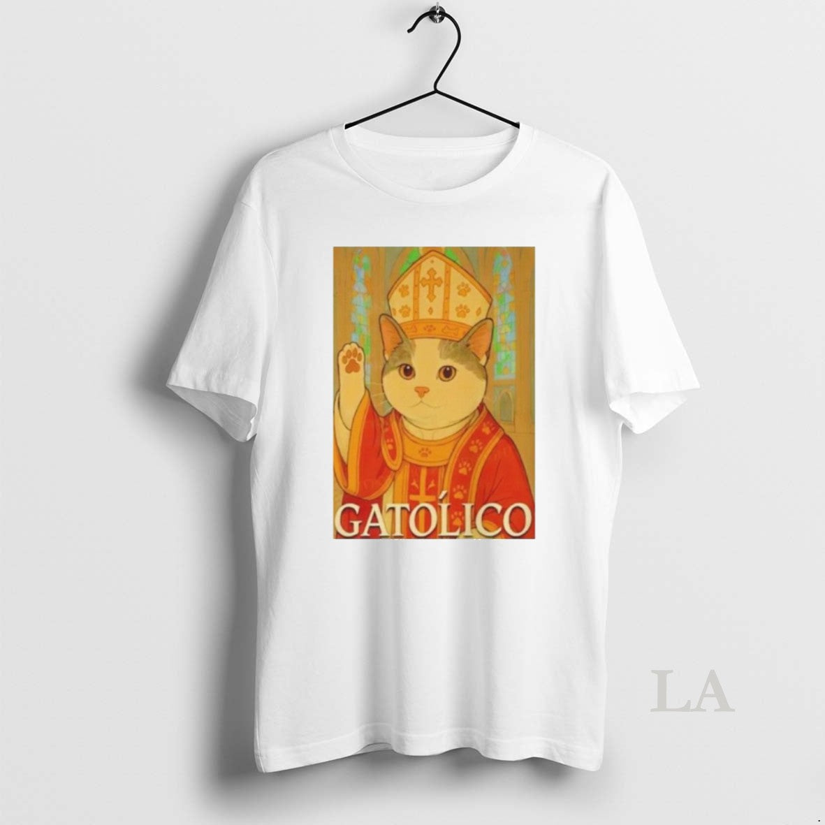 Original Pope Cat Gatolico - Adult & Kids T-Shirts, Sweatshirts & Hoodies apparel design preview 1
