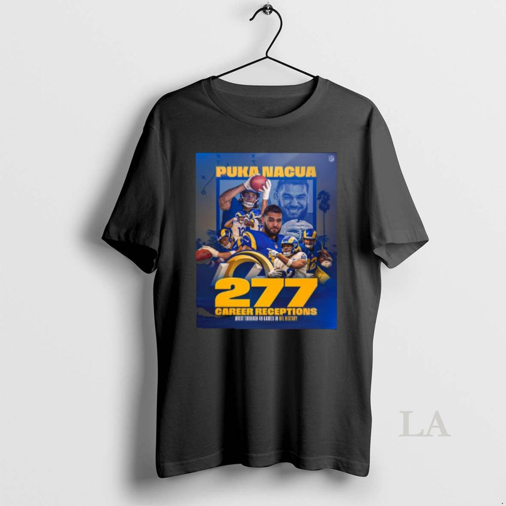 Original Puka Nacua Rams 277 Career Receptions - Adult & Kids T-Shirts, Sweatshirts & Hoodies apparel design preview 1