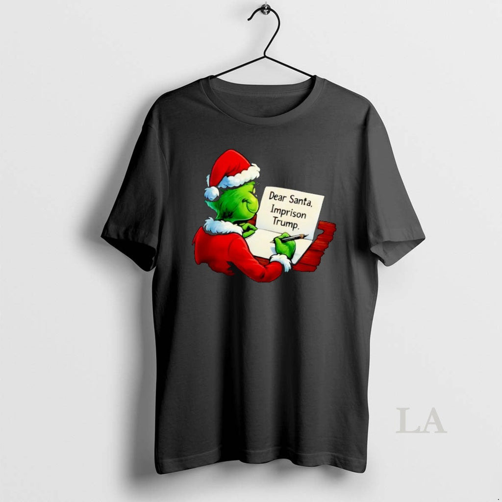 Original Santa Grinch Write Dear Imprison Trump Xmas - Adult & Kids T-Shirts, Sweatshirts & Hoodies apparel design preview 1
