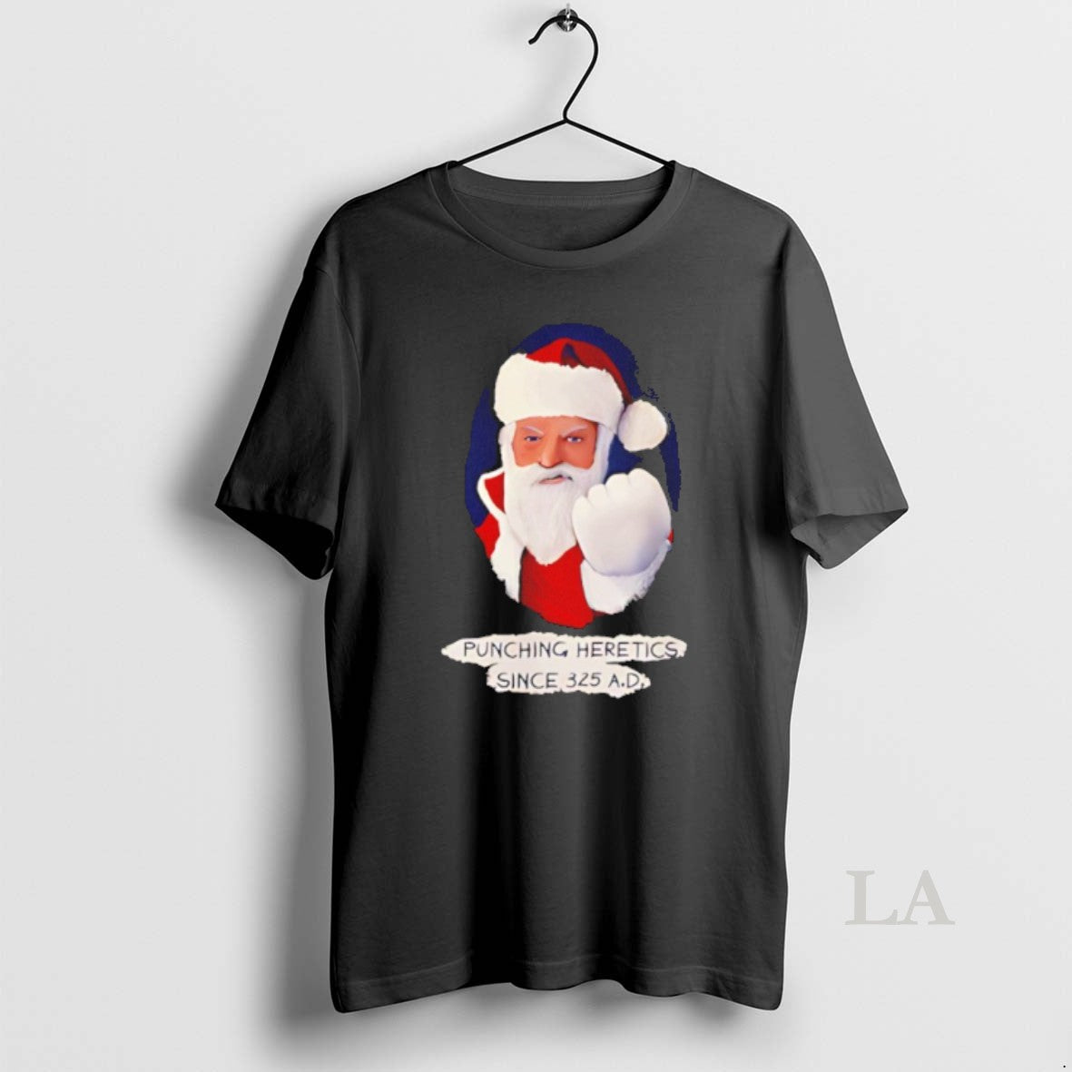 Original Santa Punching Heretics Since 325 Ad - Adult & Kids T-Shirts, Sweatshirts & Hoodies apparel design preview 1