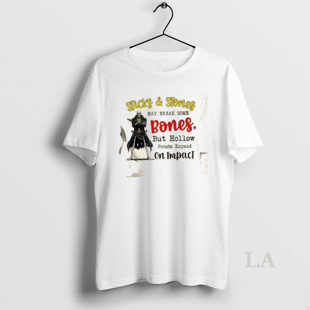 Original Skeleton Sticks And Stones May Break Some - Adult & Kids T-Shirts, Sweatshirts & Hoodies apparel design preview 1