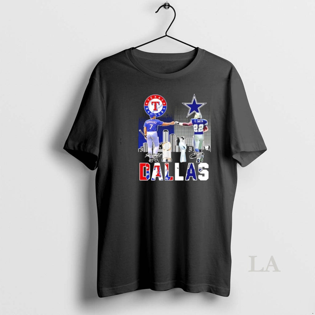 Original Sports In Dallas Rangers Rodriguez And - Adult & Kids T-Shirts, Sweatshirts & Hoodies apparel design preview 1