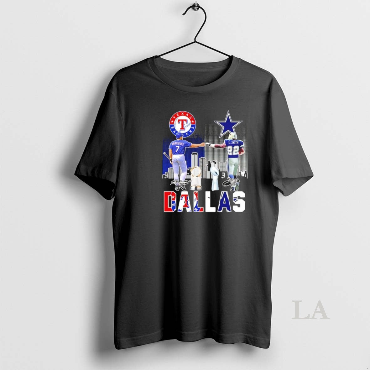 Original Sports In Dallas Rangers Rodriguez And - Adult & Kids T-Shirts, Sweatshirts & Hoodies apparel design preview 1