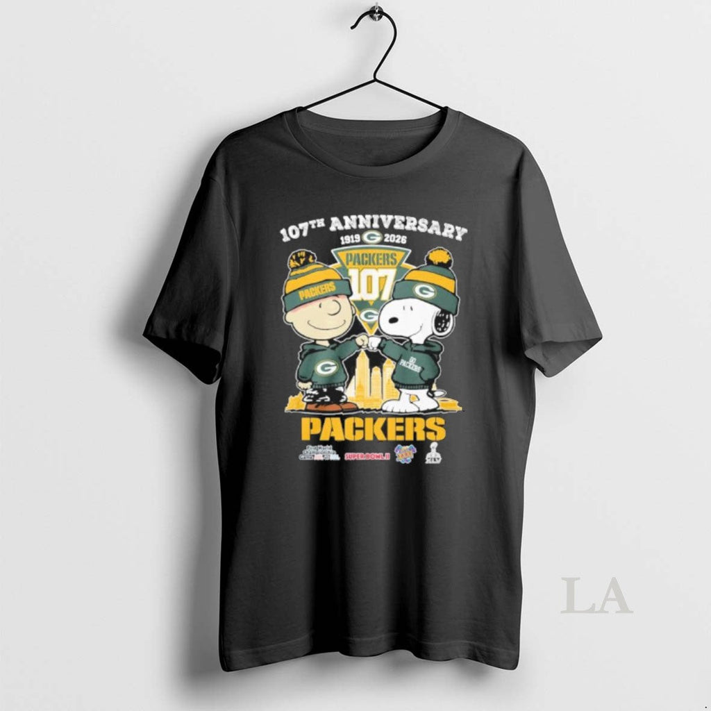 Original The Peanuts Fist Bump X Green Bay Packers - Adult & Kids T-Shirts, Sweatshirts & Hoodies apparel design preview 1