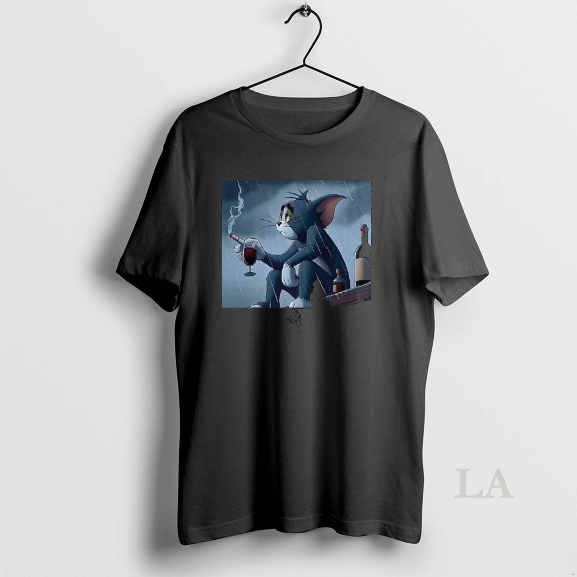 Original Tom Pensive And Sad Smoking In The Rain - Adult & Kids T-Shirts, Sweatshirts & Hoodies apparel design preview 1