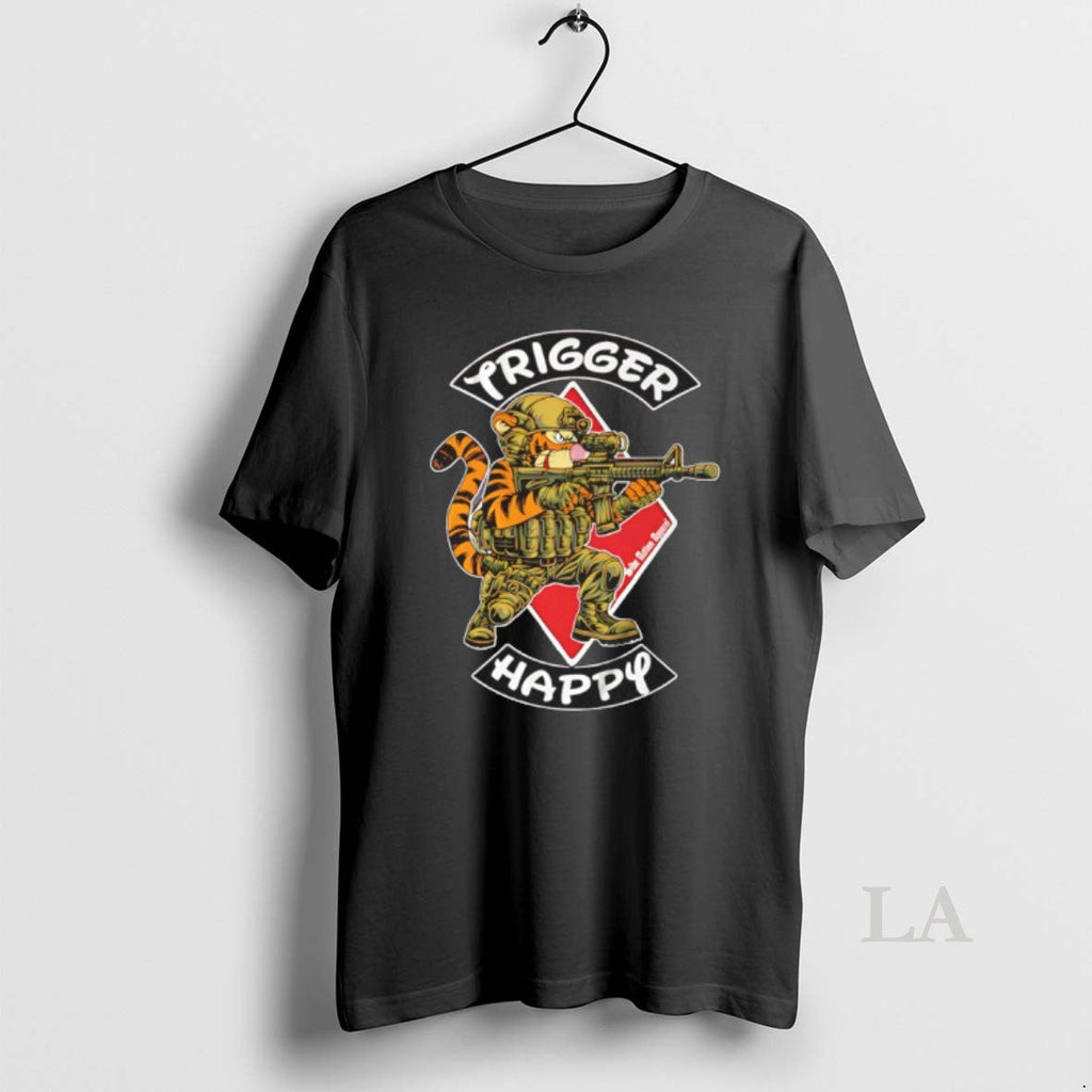Original Trigger Happy Tiger Soldier - Adult & Kids T-Shirts, Sweatshirts & Hoodies apparel design preview 1