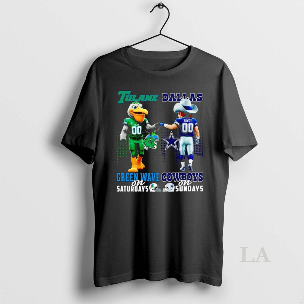 Original Tulane Green Wave On Saturdays Dallas - Adult & Kids T-Shirts, Sweatshirts & Hoodies apparel design preview 1