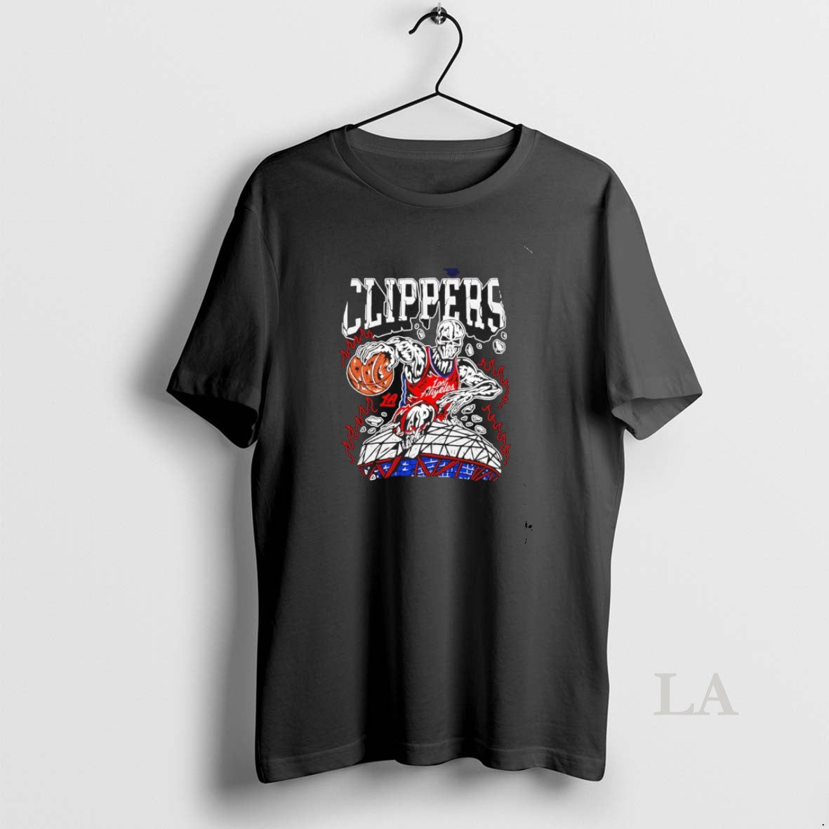 Original Warren Lotas X Los Angeles Clippers Skeleton - Adult & Kids T-Shirts, Sweatshirts & Hoodies apparel design preview 1