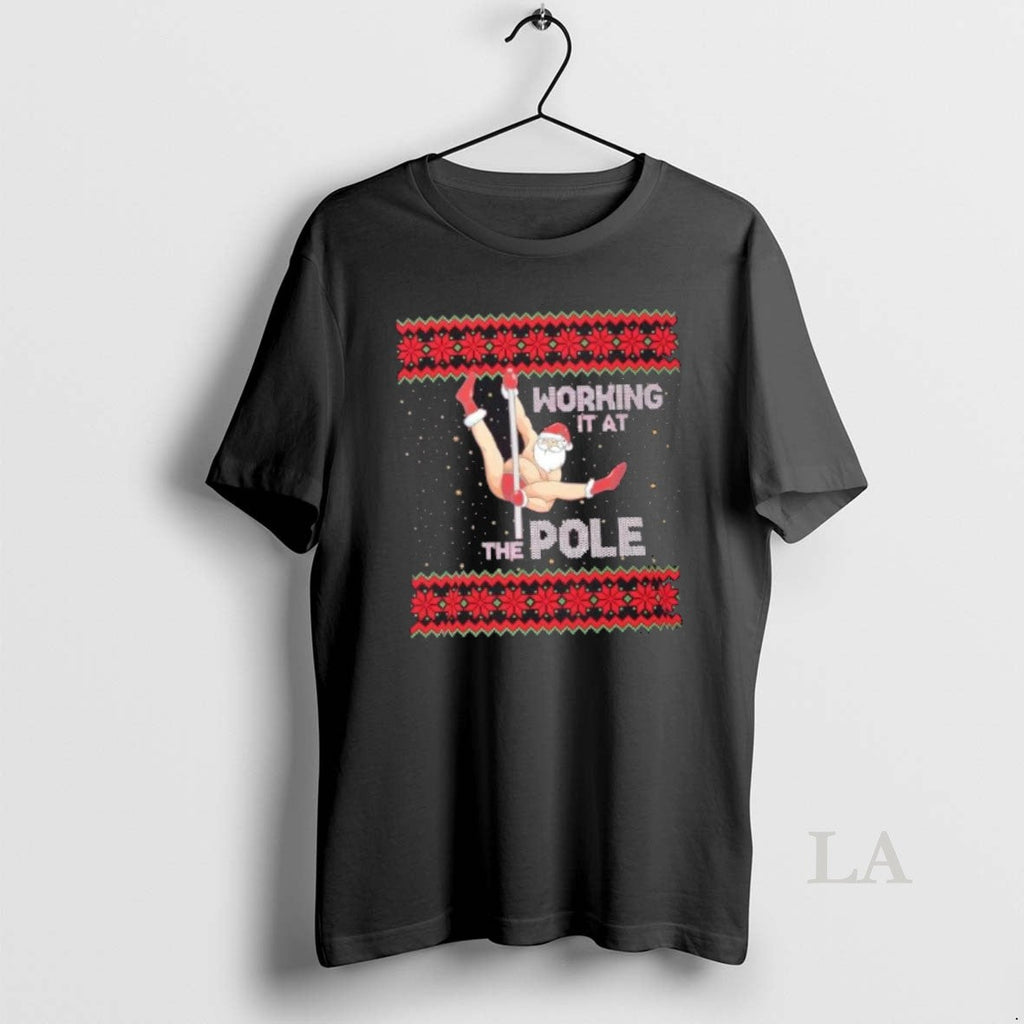 Original Working The Pole Funny Adult Christmas - Adult & Kids T-Shirts, Sweatshirts & Hoodies apparel design preview 1