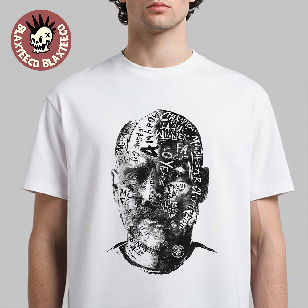 Pep Guardiola Manchester City Tribute 10 Years with - Adult & Kids T-Shirts, Sweatshirts & Hoodies apparel design preview 1