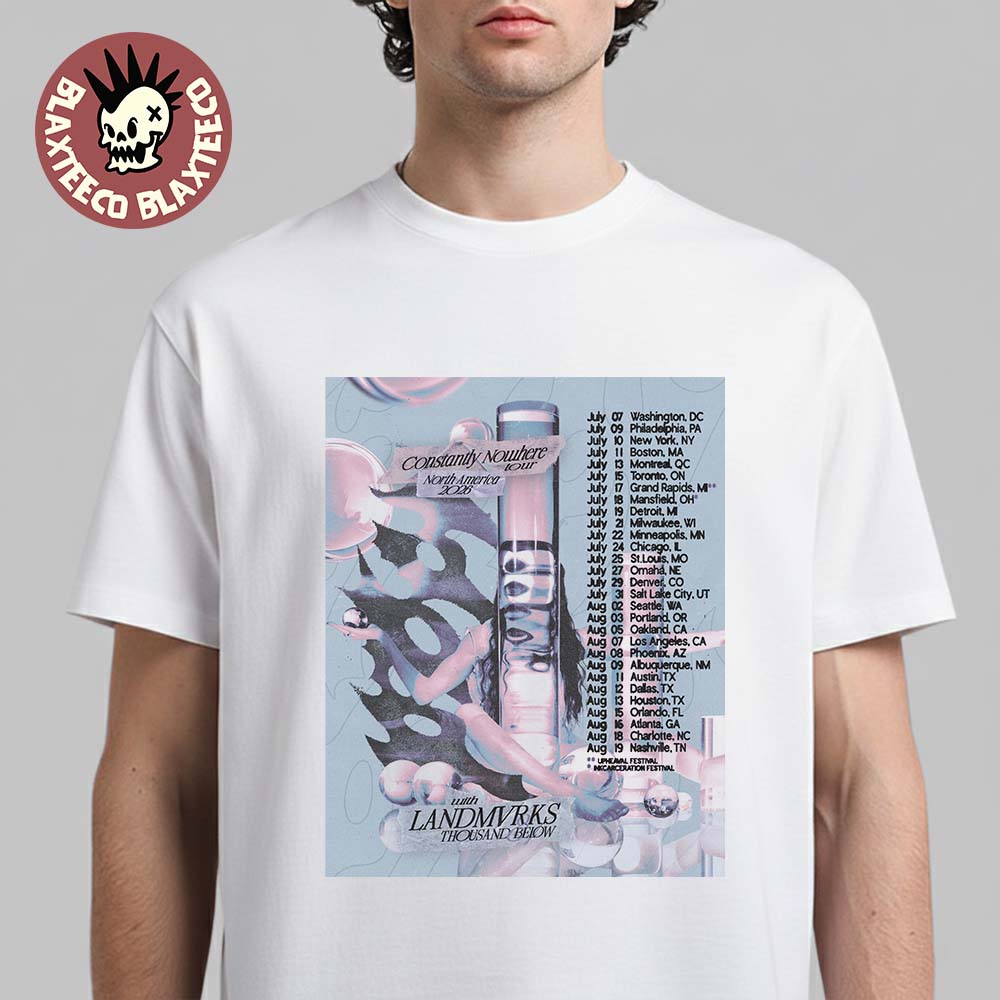 Poppy Constantly Nowhere North America Tour 2026 City - Adult & Kids T-Shirts, Sweatshirts & Hoodies apparel design preview 1