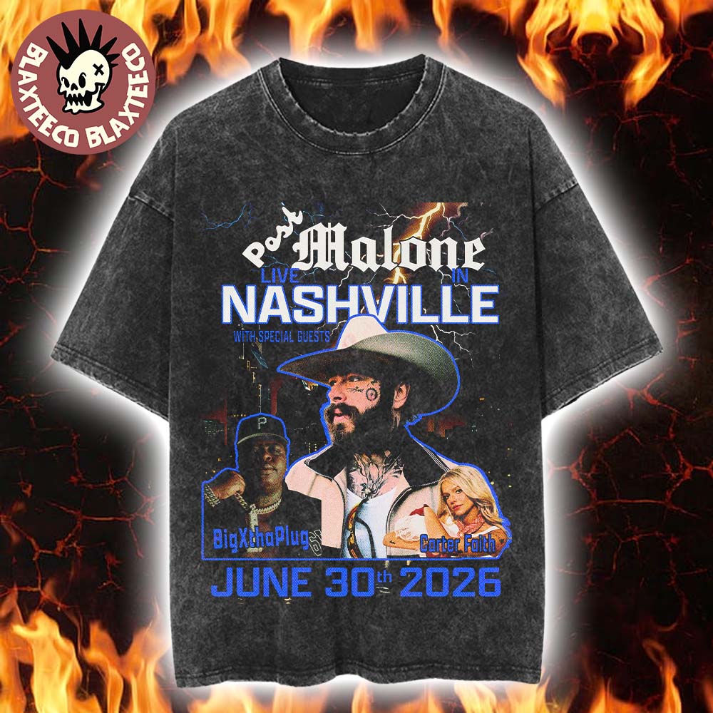 Post Malone Live In Nashville TN 2026 With - Adult & Kids T-Shirts, Sweatshirts & Hoodies apparel design preview 1
