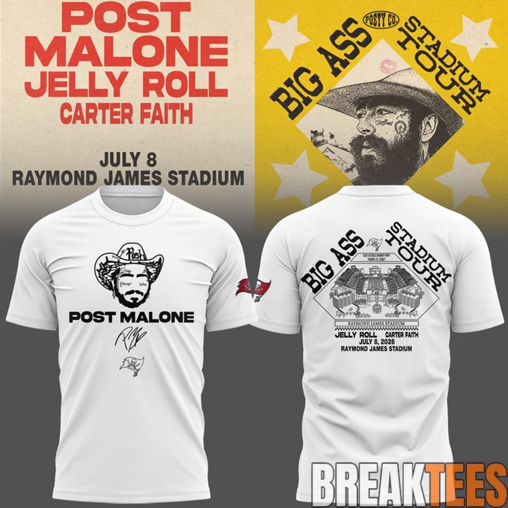 Post Malone Tampa Bay Buccaneers Big Ass Stadium Tour - Adult & Kids T-Shirts, Sweatshirts & Hoodies apparel design preview 1