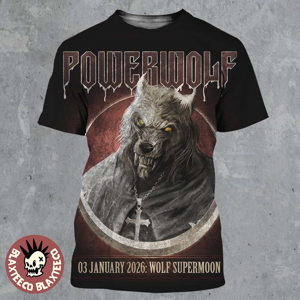 Powerwolf The Wolf Supermoon On 3 January 2026 All - Adult & Kids T-Shirts, Sweatshirts & Hoodies apparel design preview 1