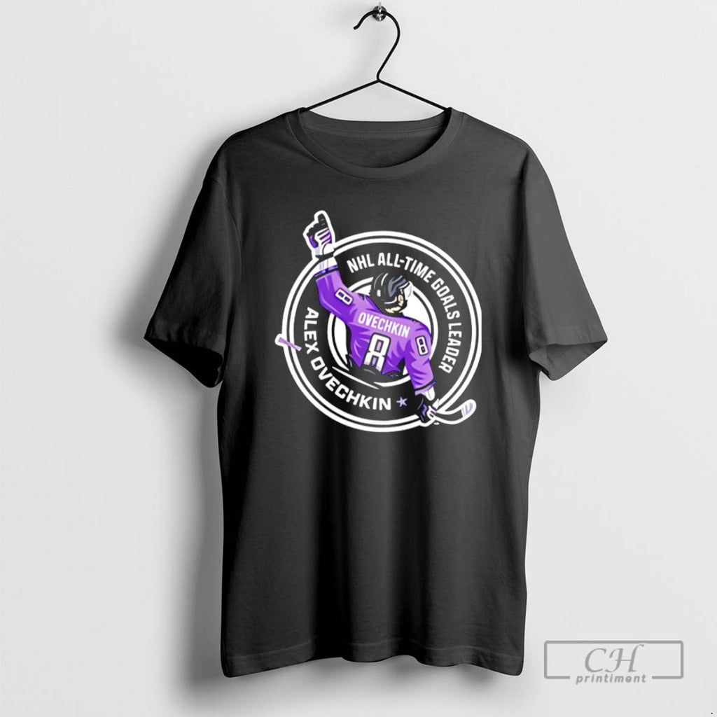 Premium Alex Ovechkin Nhl All Time Goals Leader - Adult & Kids T-Shirts, Sweatshirts & Hoodies apparel design preview 1