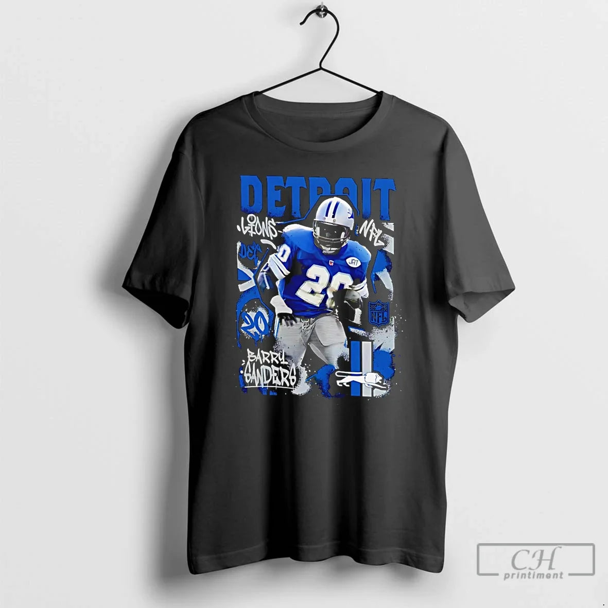Premium Barry Sanders Detroit Lions Star Player - Adult & Kids T-Shirts, Sweatshirts & Hoodies apparel design preview 1