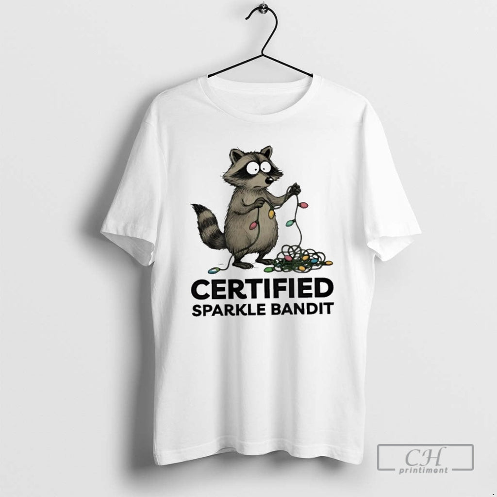 Premium Christmas Raccoon Holiday Certified Sparkle - Adult & Kids T-Shirts, Sweatshirts & Hoodies apparel design preview 1