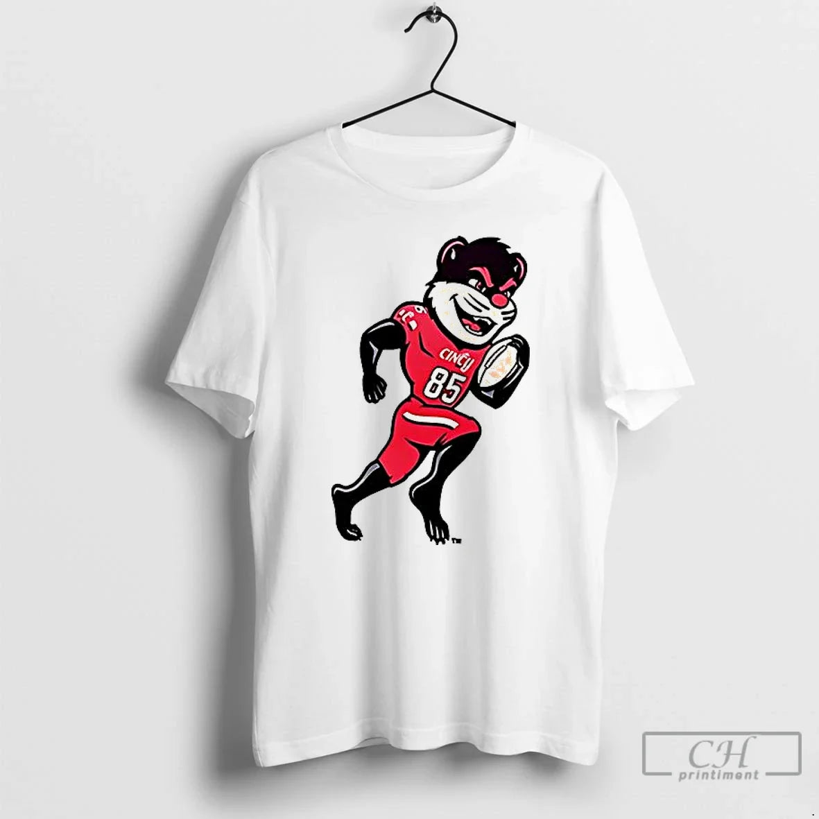 Premium Cincinnati Bearcats Bearcat Playing Football - Adult & Kids T-Shirts, Sweatshirts & Hoodies apparel design preview 1
