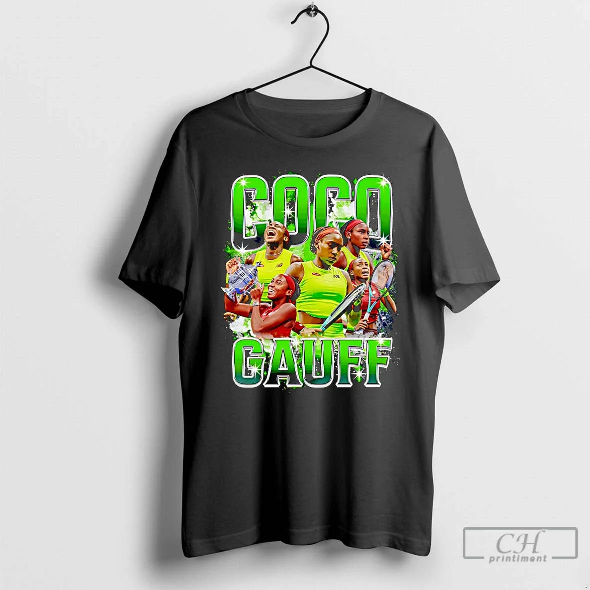 Premium Coco Gauff Tennis Player Trophy Graphic - Adult & Kids T-Shirts, Sweatshirts & Hoodies apparel design preview 1