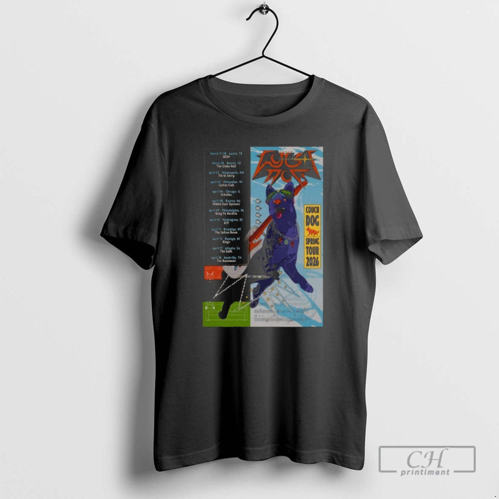 Premium Couch Dog Spring Tour 2026 Dates Sweater - Adult & Kids T-Shirts, Sweatshirts & Hoodies apparel design preview 1